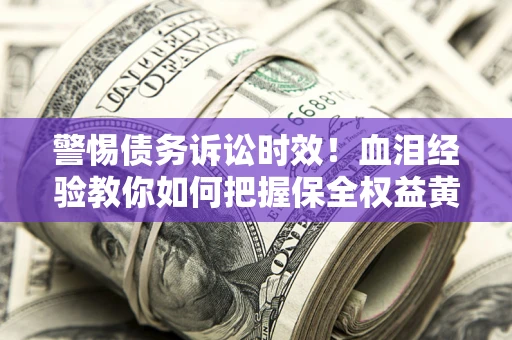 武汉警惕债务诉讼时效！血泪经验教你如何把握保全权益黄金期