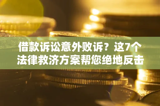 武汉借款诉讼意外败诉？这7个法律救济方案帮您绝地反击！